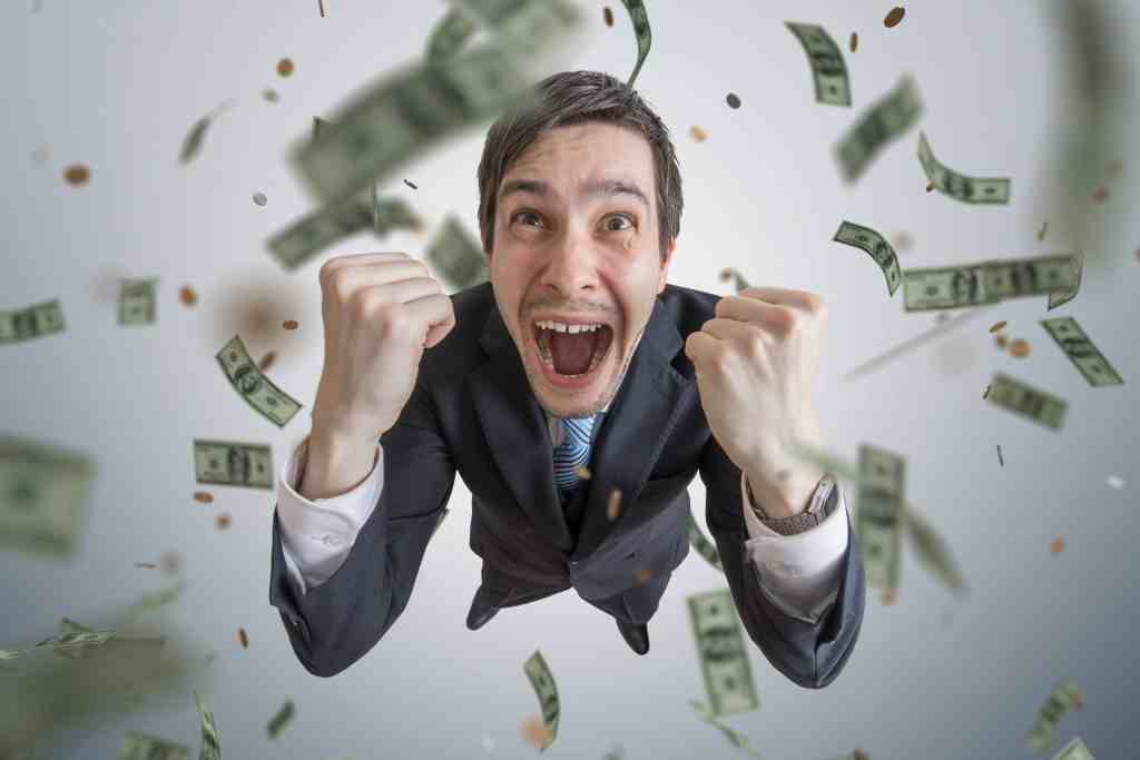 Happy face winning jackpot