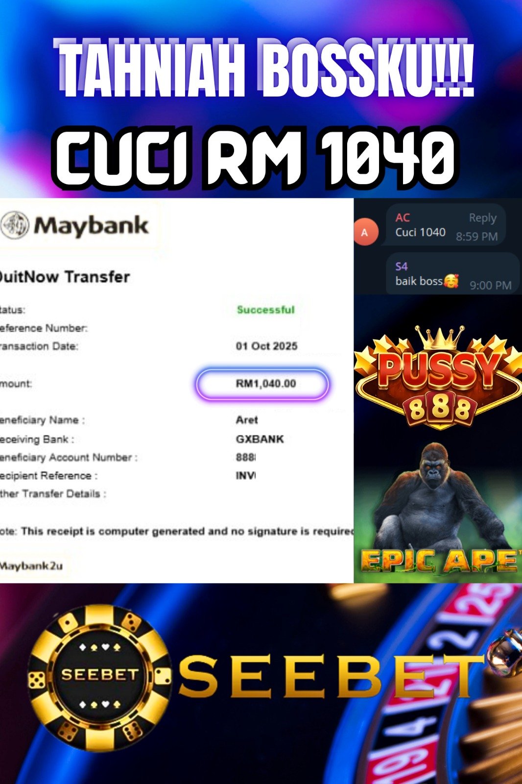 Pussy888 Testimonial